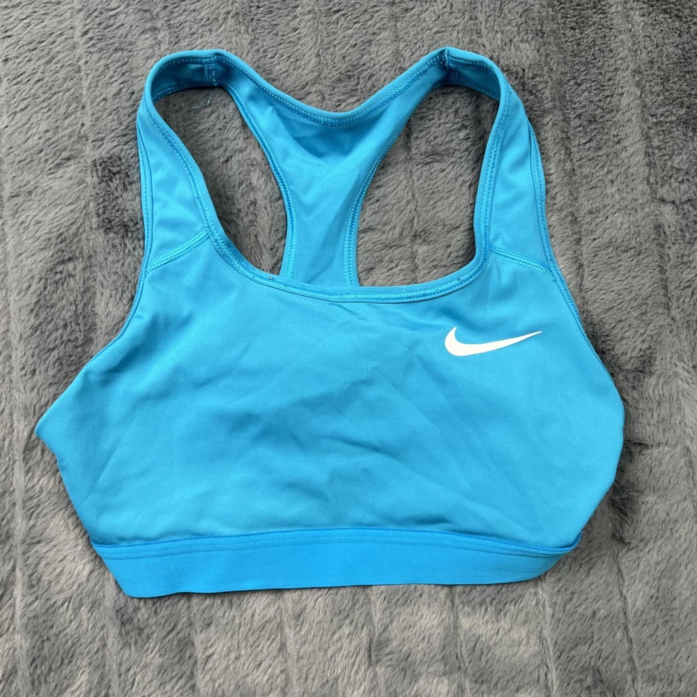 Nike Sports Bra Womens S Blue Racerback Compression Medium Support 717585-477445